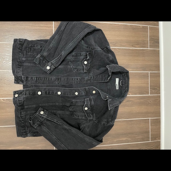 Topshop Oversized Black Denim Jacket 